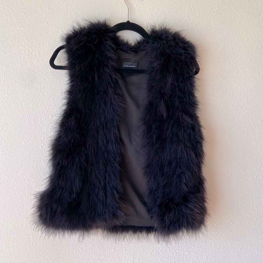 Club Monaco 100% genuine black feather vest